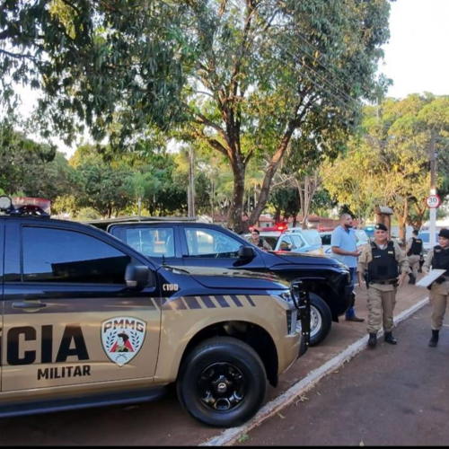 Polícia Militar de Santa Vitória recebe duas novas viaturas para reforço do policiamento rural