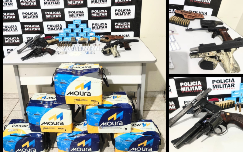 Polícia Militar prende suspeito e apreende armas, munições e produtos de origem ilícita em Santa Vitória